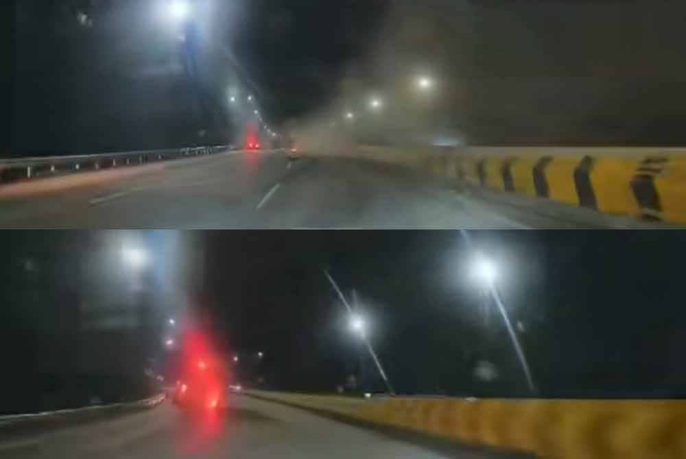 Tular video di media sosial memaparkan sebuah lori tangki terbabas di Lebuhraya Karak pada Rabu.