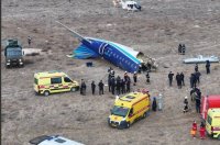 Keadaan pesawat Azerbaijan Airlines yang terhempas di Aktau, Kazakhstan. -Reuters