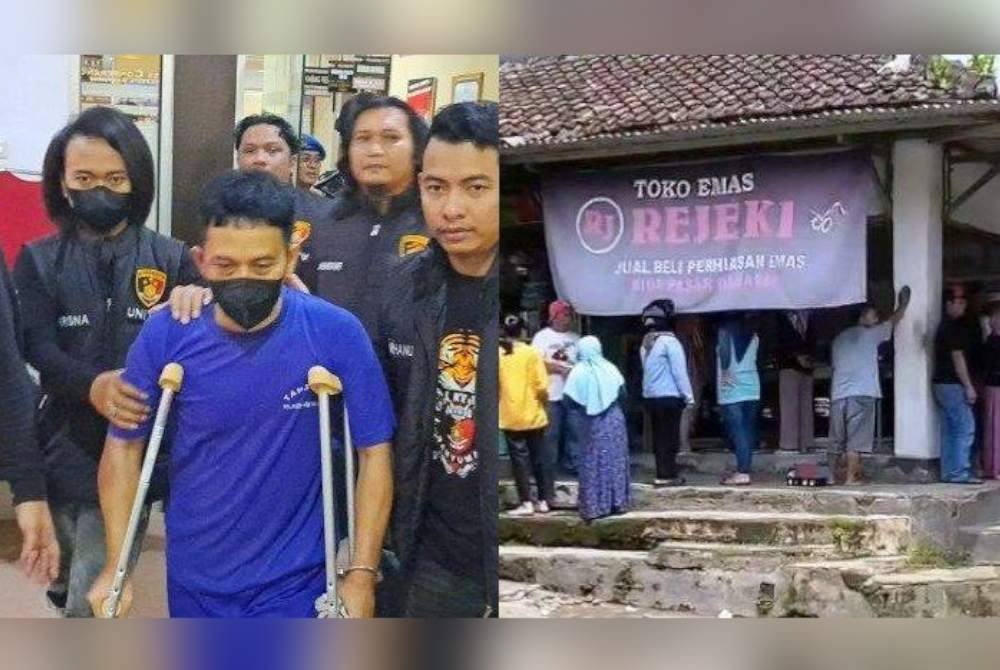 AYS melarikan kira-kira 26 kalung emas ketika melakukan rompakan itu. Foto Agensi