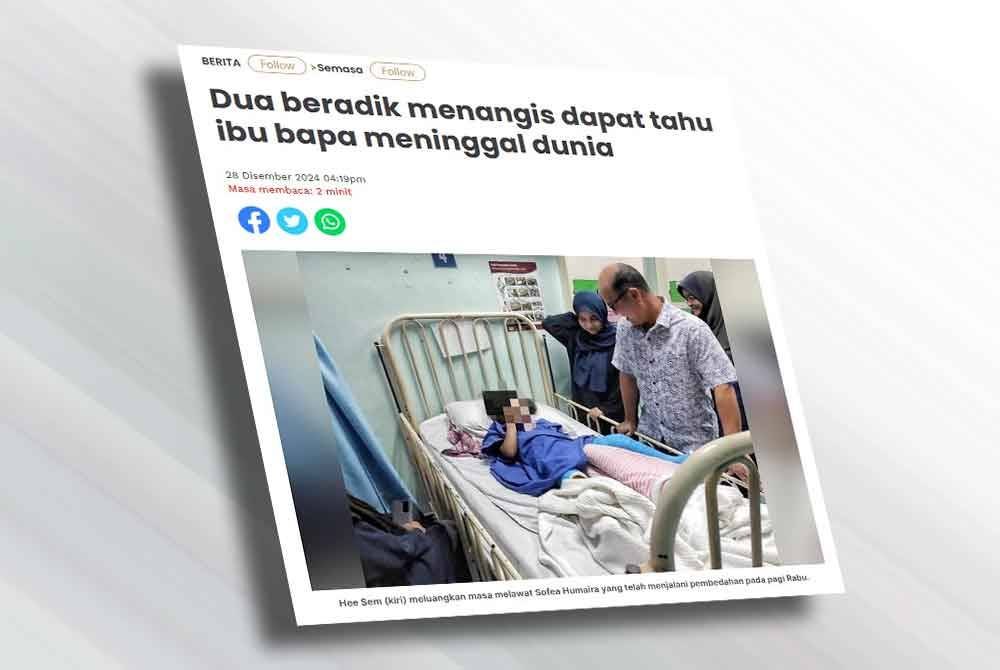 Laporan Sinar Harian pada Sabtu.