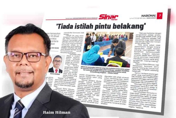 Laporan Sinar Harian pada Jumaat.