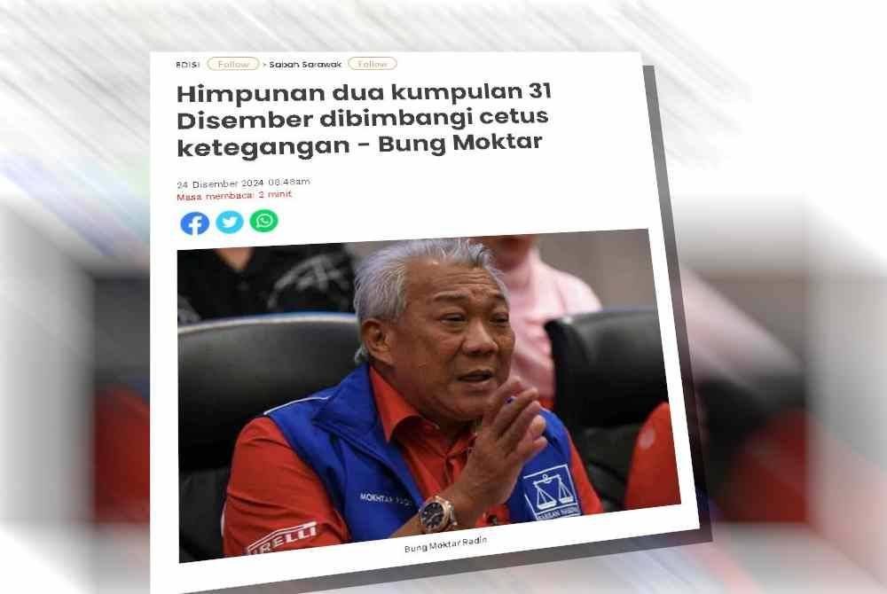 Laporan Sinar Harian berkait himpunan pada 31 Disember ini.