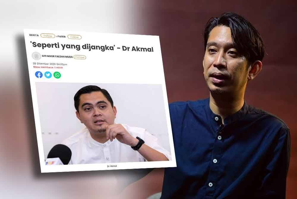 Laporan Sinar Harian mengenai kenyataan Dr Akmal (kiri), Adam Adli