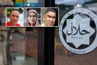 Pengusaha premis makanan dan minuman di Kelantan sambut baik keputusan kerajaan negeri mewajibkan mereka memiliki sijil halal sebagai syarat memperbaharui lesen perniagaan. Gambar kecil dari kiri: Mohd Rozi, Hidayati dan Wan Azizi