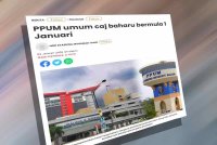 Laporan Sinar Harian berhubung pengumuman PPUM mengenai caj baharu perkhidmatannya bermula 1 Januari.