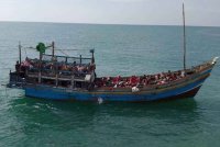 Maritim Maritim berjaya menemui baki bot membawa PATI Myanmar di kawasan dua batu nautika Barat Daya Pulau Rebak, Langkawi pada lewat petang Jumaat. Foto Maritim Malaysia