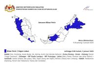 MetMalaysia mengeluarkan amaran ribut petir berserta hujan lebat dan angin kencang melibatkan 10 negeri bermula jam 5.30 petang hingga 9 malam ini. Gambar hiasan