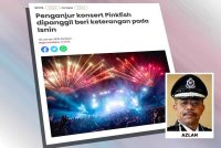 Laporan Sinar Harian berkaitan penganjur konsert Pinkfish akan dipanggil memberi keterangan.