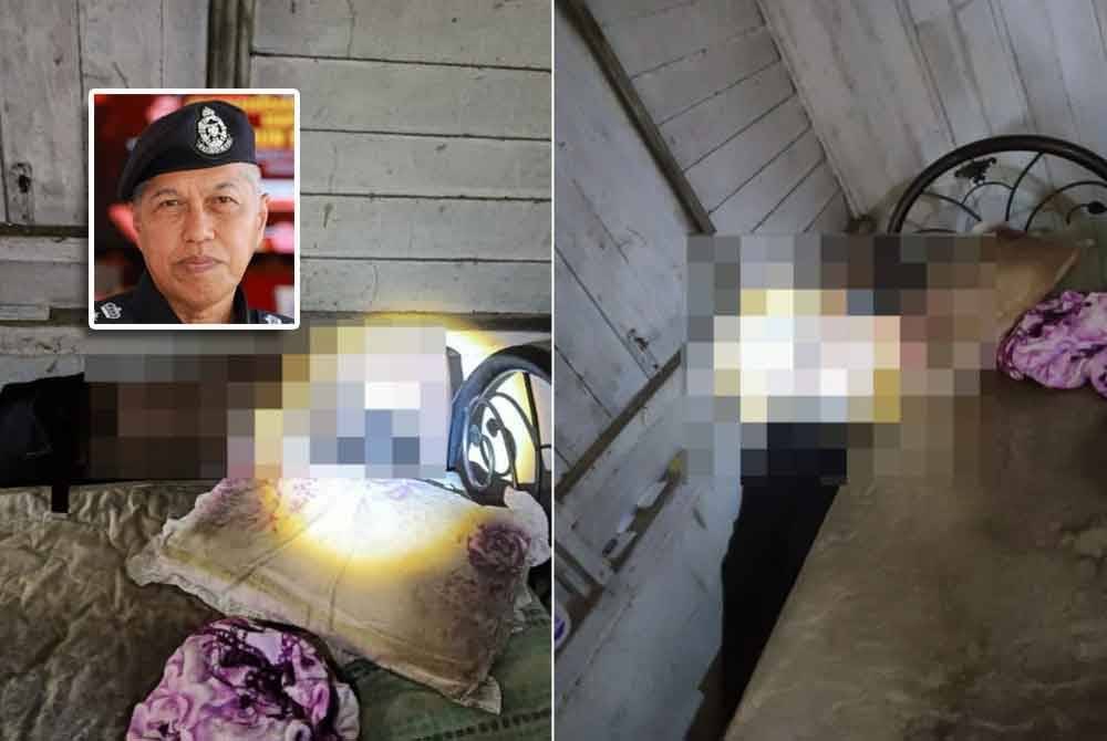 Mangsa yang tinggal seorang diri di rumah disahkan meninggal dunia akibat sakit kencing manis kronik. Foto: Bomba Perak (Gambar kecil: Mohamad Nasir)