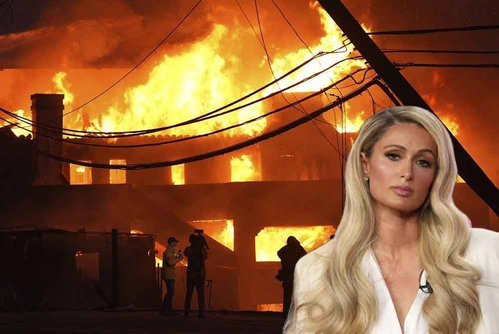 Rumah Paris Hilton di Malibu musnah akibat kebakaran di Daerah Los Angeles, California. Foto AP