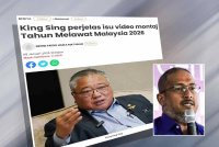 Laporan Sinar Harian mengenai penjelasan King Sing berhubung isu video montaj Tahun Melawat Malaysia 2026. Gambar kecil: Shaiful Hazizy