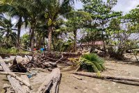 Keadaan hakisan pantai di Kampung Jawa, Rompin semakin membimbangkan, terutamanya di kawasan berhampiran kediaman PPRT. Foto Bernama