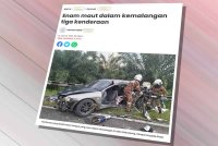 Laporan Sinar Harian berhubung kemalangan maut membabitkan tiga kenderaan di Kilometer 37 Jalan Semporna-Tawau pada petang Ahad.