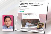 Laporan Sinar Harian mengenai kenyataan Pas yang mendakwa penjelasan Anwar mengenai Titah Adendum lemah dan mencetuskan banyak persoalan. (Gambar kecil: Mohd Hasbie)