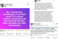 Tinjauan di media sosial mendapati ramai jemaah terbabit menzahirkan kekesalan dan kekecewaan mereka dengan syarikat itu.