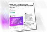 Laporan Sinar Harian mengenai lebih 300 orang terkandas apabila syarikat gagal terbangkan jemaah umrah.