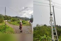 Seorang pekerja kontraktor maut akibat terkena renjatan daripada tiang elektrik ketika melakukan kerja pemasangan internet di Kampung Sinoko, Jalan Bambangan, di sini pada Selasa.