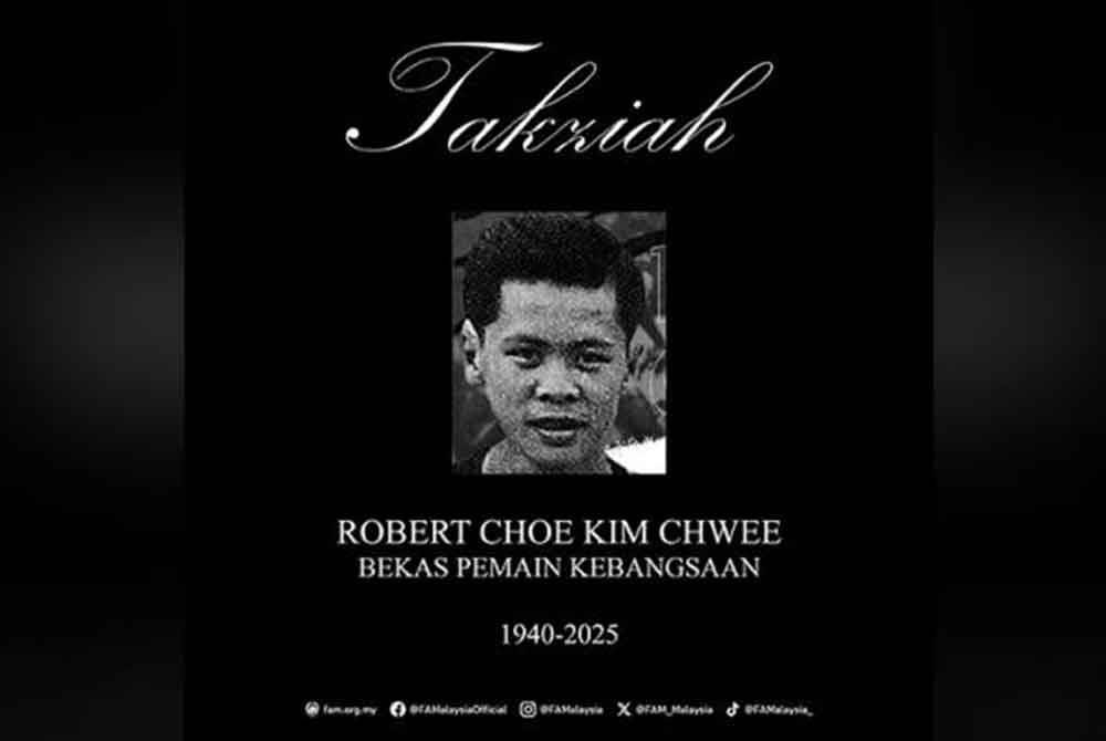 Bekas pemain bola sepak kebangsaan Robert Choe meninggal dunia