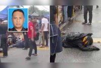 Tangkap layar video tular seorang lelaki OKU dipukul di hadapan orang ramai di pasar pagi Jalan Padang Astaka, Chukai, di Kemaman baru- baru ini. Gambar kecil: Wan Muhammad