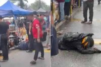 Tangkap layar rakaman video berdurasi 1 minit 52 saat memaparkan kejadian mangsa dipukul yang tular di media sosial.