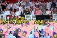 Yang di-Pertuan Agong, Sultan Ibrahim dan Raja Zarith Sofiah berkenan berangkat ke sambutan Hari Kebangsaan 2024 di Dataran Putrajaya.