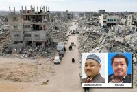 Kemusnahan akibat serangan 15 bulan Zionis ke atas Gaza. Foto AFP