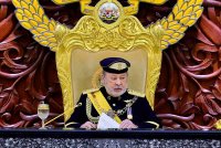 Yang di-Pertuan Agong Sultan Ibrahim berkenan menyampaikan Titah Diraja pada istiadat pembukaan Mesyuarat Pertama Penggal Keempat Parlimen ke-15 di Bangunan Parlimen pada Isnin. Foto Bernama