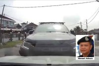 Tangkap video tindakan pemandu Ford Ranger yang bertindak melanggar kereta mangsa dalam kejadian,Jumaat lalu. Foto ihsan pembaca 