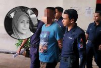 Suspek ketika dibawa ke mahkamah untuk perintah reman, Sabtu lalu. Gambar kecil: Norshamira