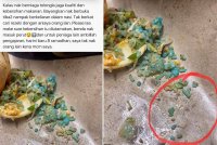 Tangkap layar perkongsian seorang individu yang mendakwa nasi kerabu yang dibelinya pada Ahad terdapat ulat.