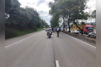 Lokasi kemalangan di Kilometer 9, Lebuhraya Pasir Gudang menghala ke Perling.