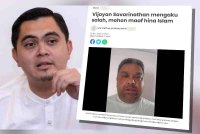 Muhamad Akmal. Laporan Sinar Harian berkaitan Vijayan Savarinathan mengaku salah, mohon maaf hina Islam.