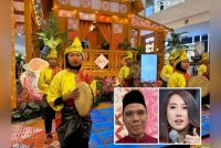 Persembahan kompang dan demonstrasi silat pada program ‘Rasai Keindahan Warisan dengan Jalinan Kesyukuran’ MyTOWN KL. Gambar kecil: Mohd Azhan, Yap Sue Yii